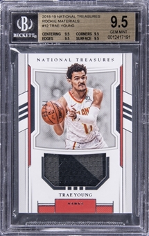 2018-19 Panini National Treasures "Rookie Material" #12 Trae Young Patch Rookie Card (#79/99) - BGS GEM MINT 9.5 - True Gem Mint!